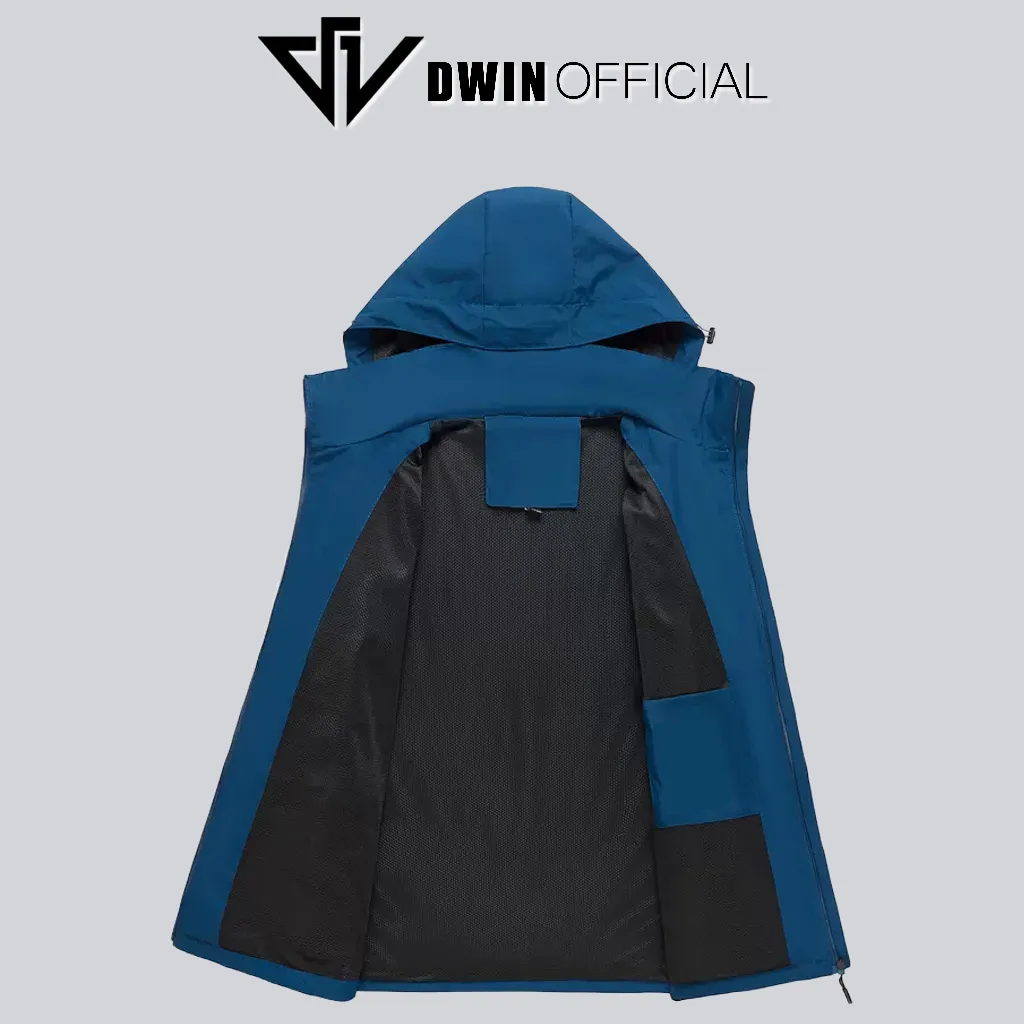 Ảnh Áo khoác gió đôi nam nữ in Dwin 2 lớp chất liệu dù cao cấp unisex form rộng đi mưa,cản gió 4