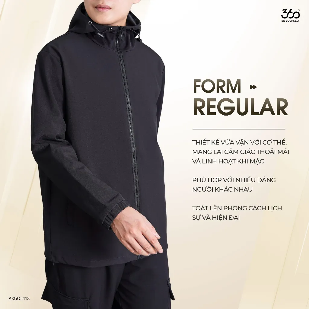 Ảnh Áo khoác gió nam nữ Unisex 360Boutique khoác dù form rộng chống nước nắng có mũ có bigsize -AKGOL418 3