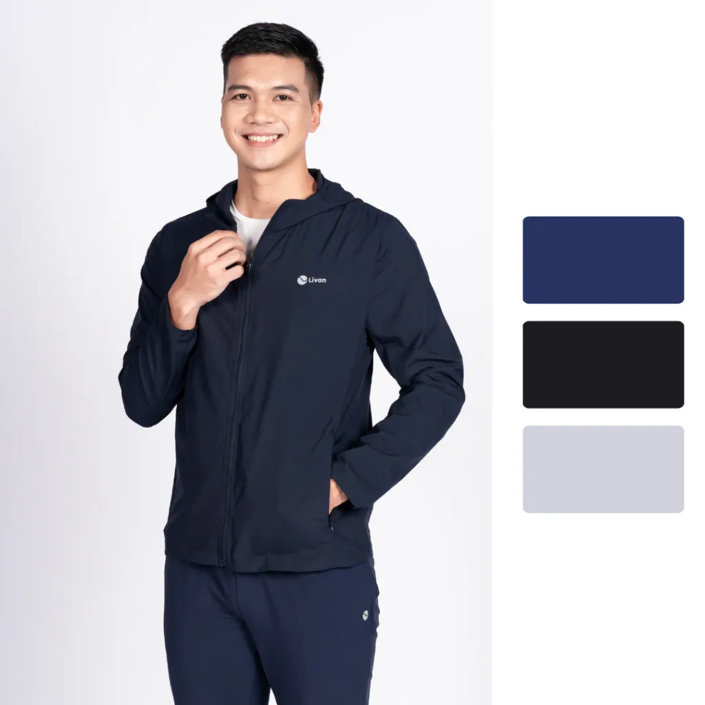 Ảnh Áo Khoác Gió Thể Thao Nam 1 Lớp Siêu Nhẹ Livan Sport LV24W04M601, Áo Khoác Gió Nhẹ Nam Thu Đông 1
