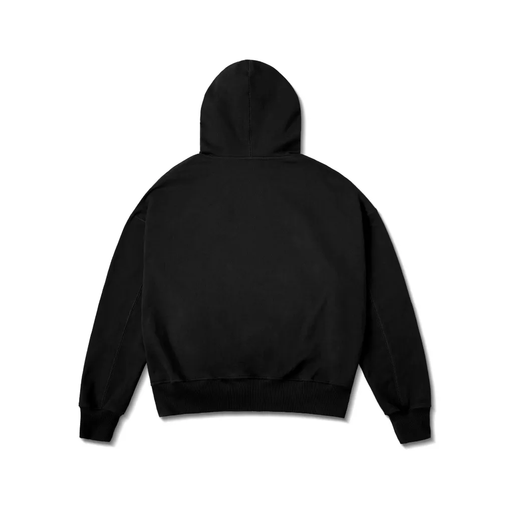 Ảnh Áo Khoác Hoodie DAPPERANDMORE Metal Zipped Vải Nỉ Chân Cua 100% Cotton Phối Tag Kim Loại - Black 2