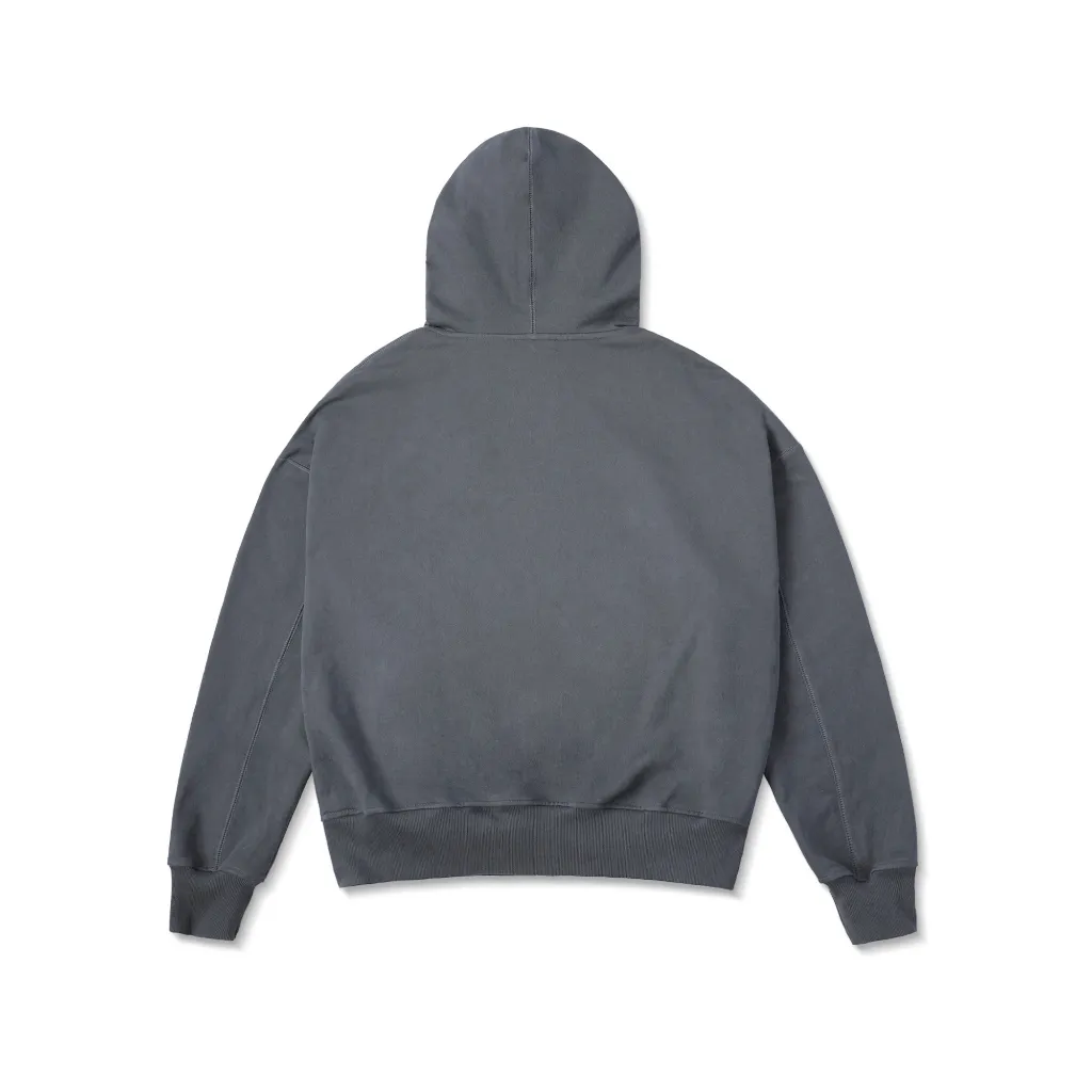 Ảnh Áo Khoác Hoodie DAPPERANDMORE Metal Zipped Vải Nỉ Chân Cua 100% Cotton Phối Tag Kim Loại - Grey 2