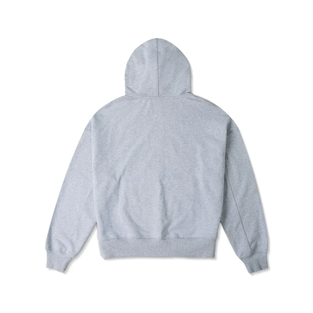 Ảnh Áo Khoác Hoodie DAPPERANDMORE Metal Zipped Vải Nỉ Chân Cua 100% Cotton Phối Tag Kim Loại - Xám Tiêu 2