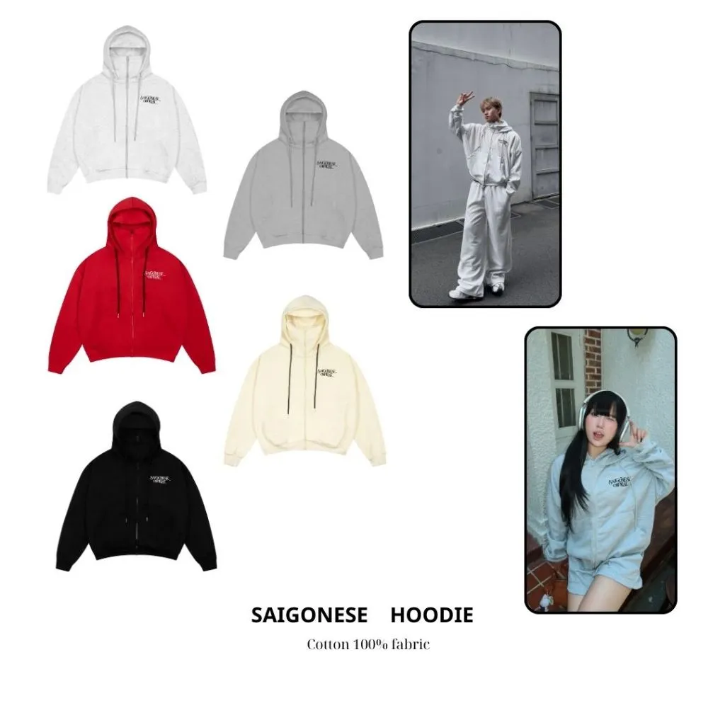 Ảnh Áo Khoác Hoodie Ninja SAIGONESE Thun Nỉ 2 Da Form Boxy Phối Cánh Dơi Unisex Nam Nữ 1