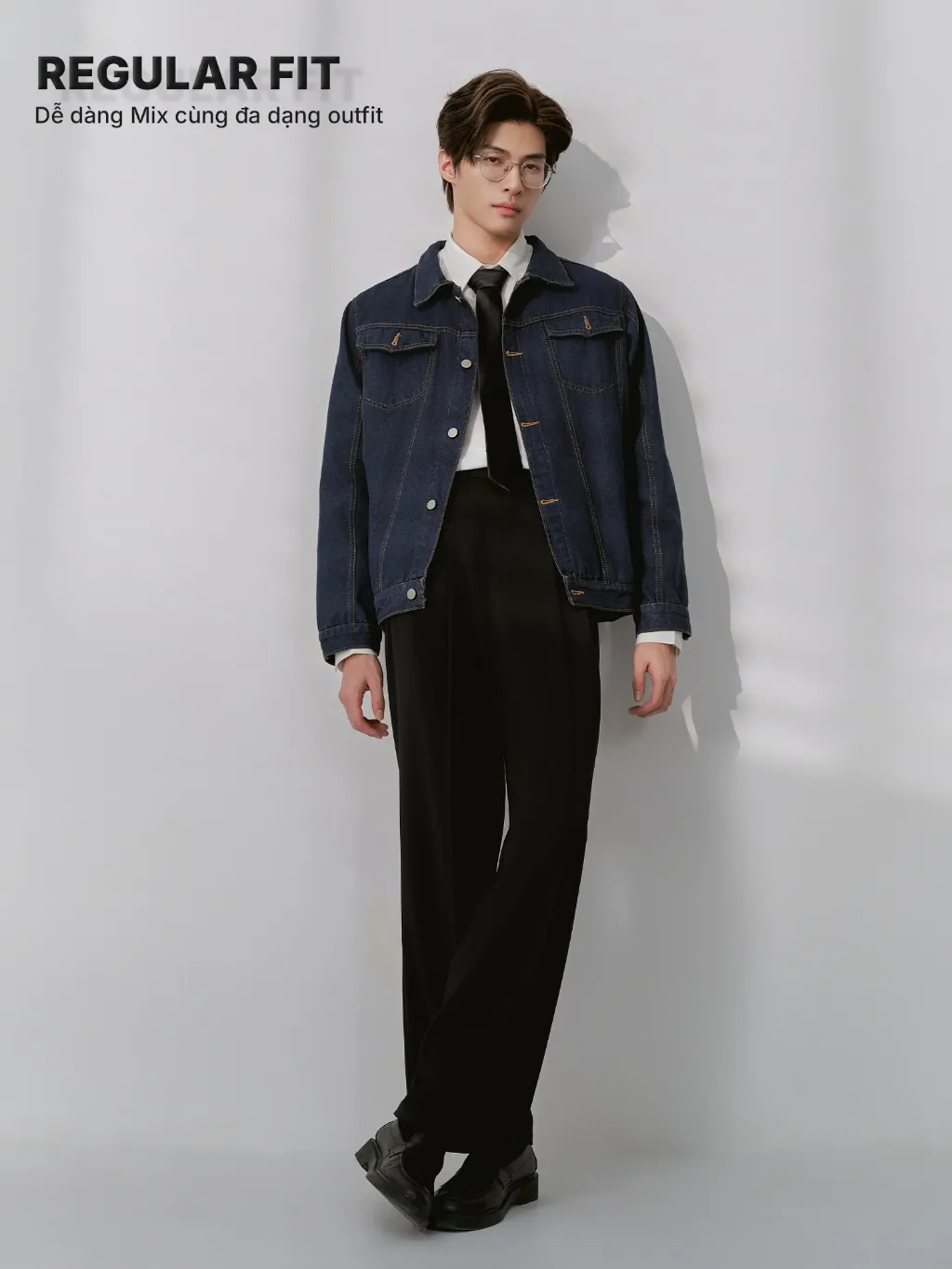 Ảnh Áo khoác jean nam form rộng Classic Denim Jacket Thương Hiệu JBAGY - JK2402 2