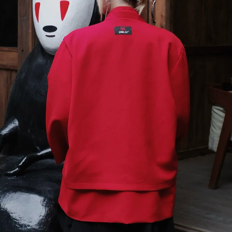 Ảnh Áo khoác Kimono Unisex Zune.zx, đỏ tay dài phong cách Nhật Bản, FUKU KIMONO 2