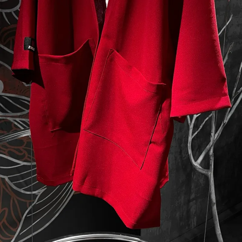Ảnh Áo khoác Kimono Unisex Zune.zx, đỏ tay ngắn phong cách Nhật Bản, GEISHA KIMONO 3