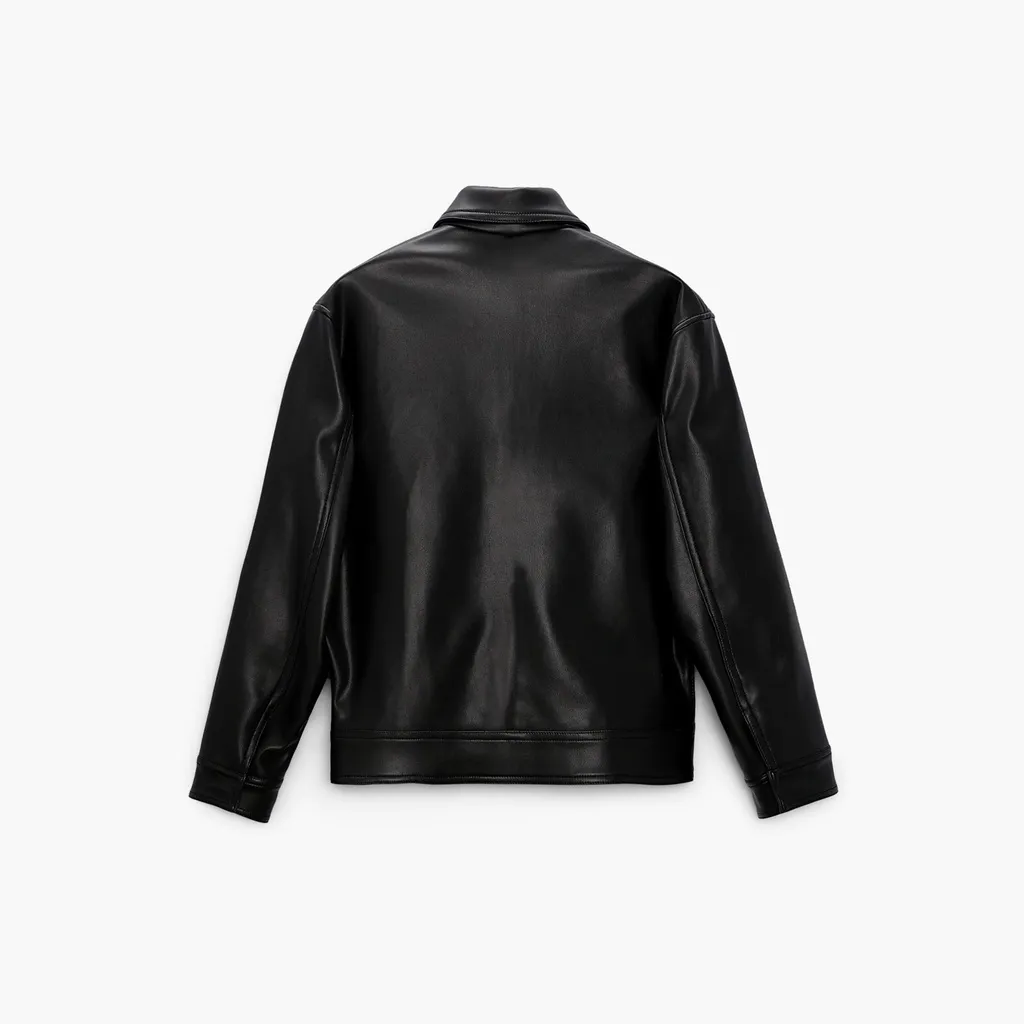 Ảnh Áo khoác nam ROWAY, chất da PU nhập khẩu cao cấp | jacket đen 4