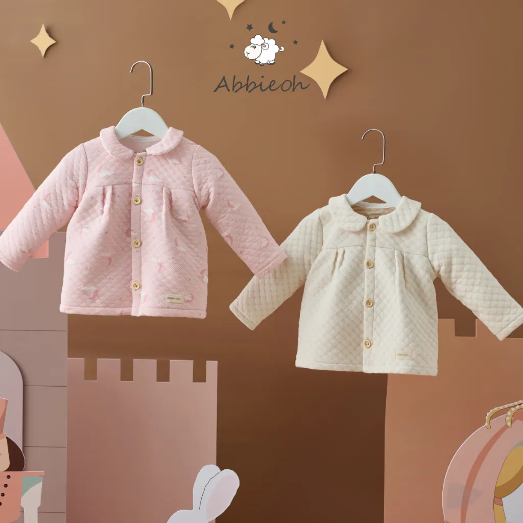 Ảnh Áo khoác trần bông giữ nhiệt cho bé gái AbbieOh cổ sen vai bèo vintage 0-3 Tuổi AK459 AK651 AK683 1