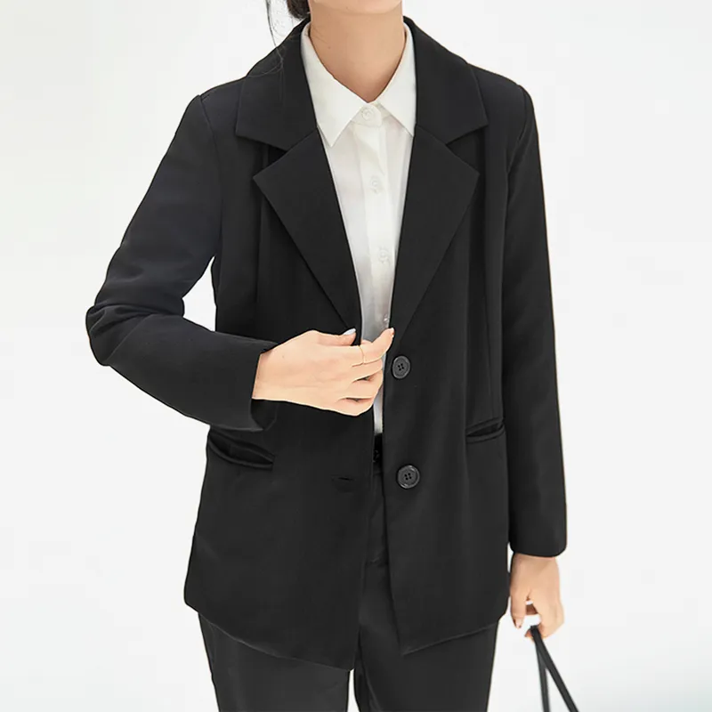 Ảnh Áo khoác vest trơn blazer tay dài túi nấp THOCA HOUSE chuẩn form dài Hàn Quốc 2