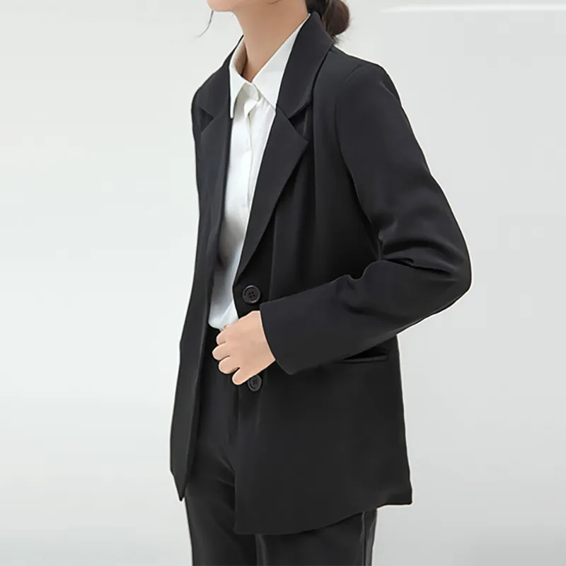 Ảnh Áo khoác vest trơn blazer tay dài túi nấp THOCA HOUSE chuẩn form dài Hàn Quốc 3