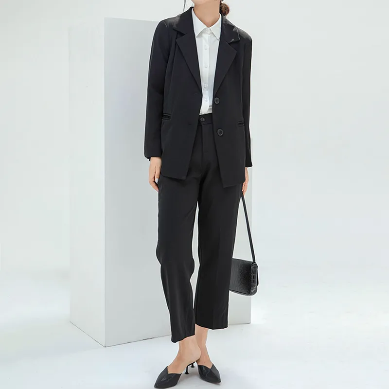 Ảnh Áo khoác vest trơn blazer tay dài túi nấp THOCA HOUSE chuẩn form dài Hàn Quốc 4