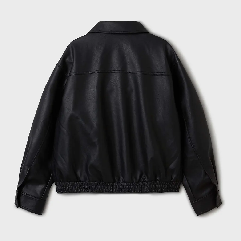 Ảnh Áo Khoác WHO.A.U Fake Leather Crop Jacket_WHJJF1191F 2