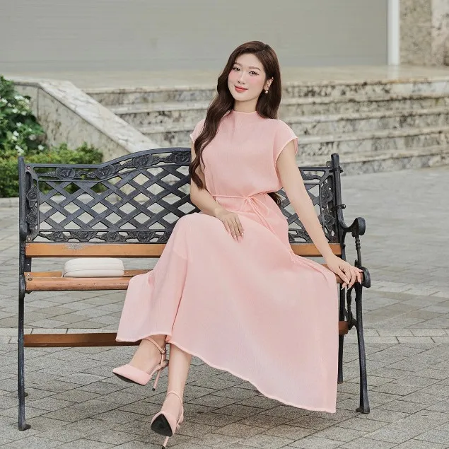 Ảnh Áo kiểu nữ LAMER dáng rộng vai chờm phối Chân váy dáng xòe chun eo V61B25H007, V62L25H001 1