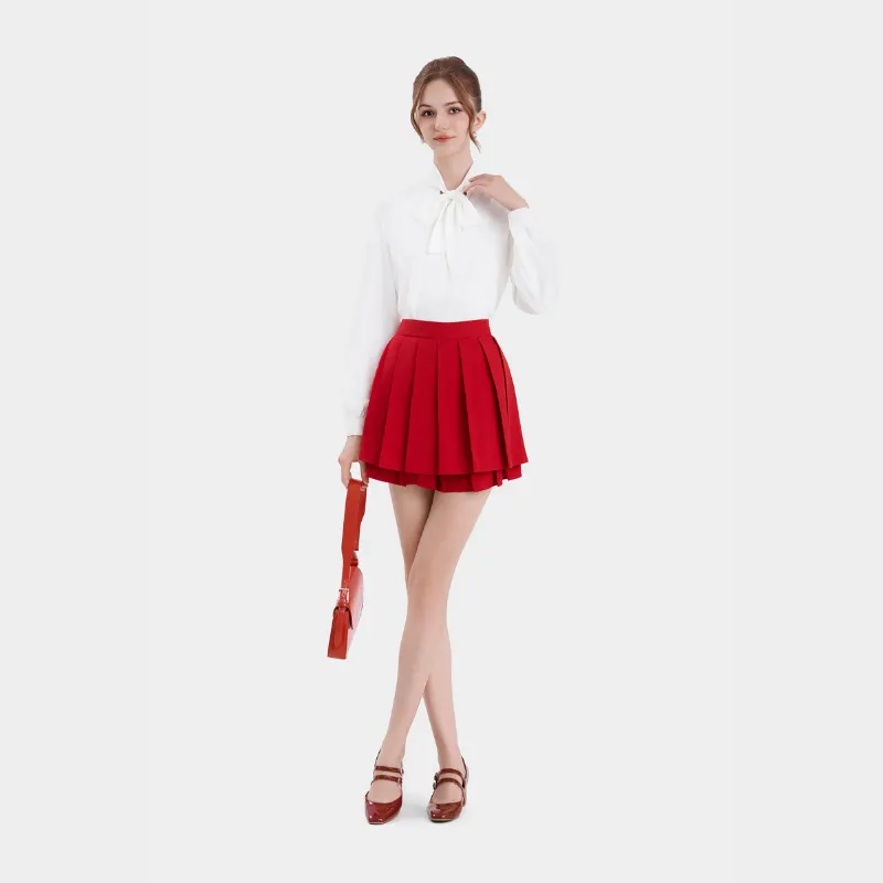 Ảnh Áo kiểu sơ mi nữ MARC FASHION tay dài thắt nơ CBMX019822 4