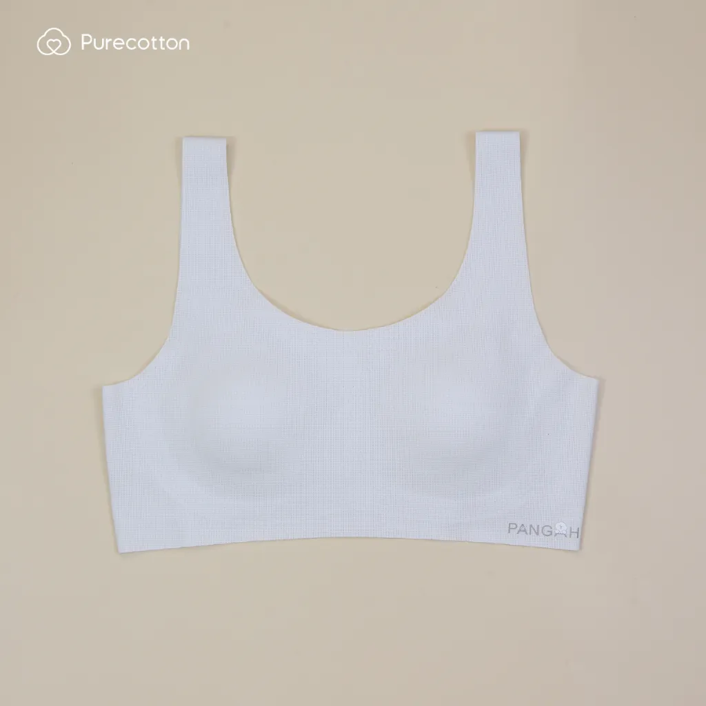 Ảnh Áo lá học sinh màu xám không viền Purecotton chất liệu cotton cao cấp Beauty Light Bra 3
