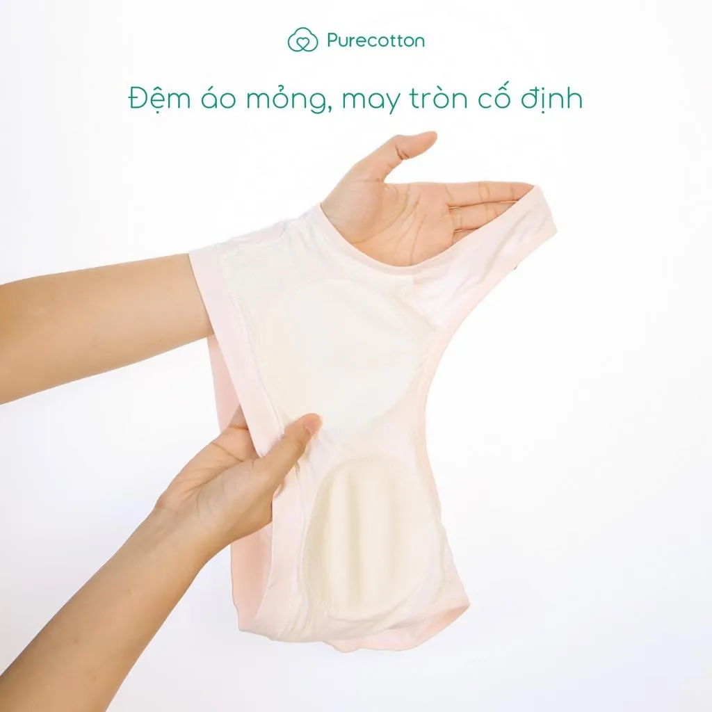 Ảnh Áo lá học sinh Purecotto bé gái mới lớn chất liệu Sợi Sồi kiểu dáng chui đầu có đệm màu hồng PC117 3