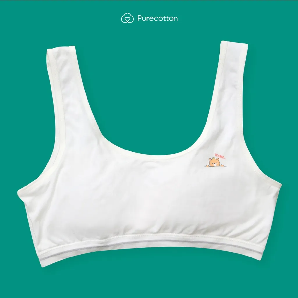 Ảnh Áo lá học sinh Purecotton bé gái mới lớn chất liệu sợi sồi cao cấp kiểu chui đầu không đệm PC007 1