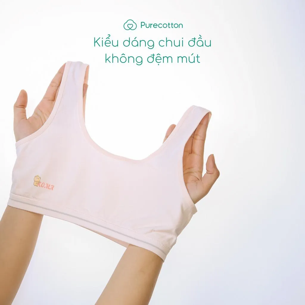 Ảnh Áo lá học sinh Purecotton bé gái mới lớn chất liệu sợi sồi cao cấp kiểu chui đầu không đệm PC007 2