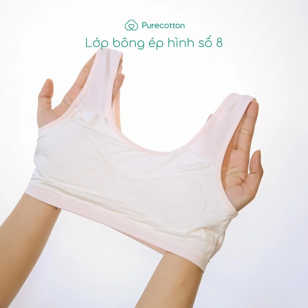 Ảnh Áo lá học sinh Purecotton bé gái mới lớn chất liệu sợi sồi cao cấp kiểu chui đầu không đệm PC007 4