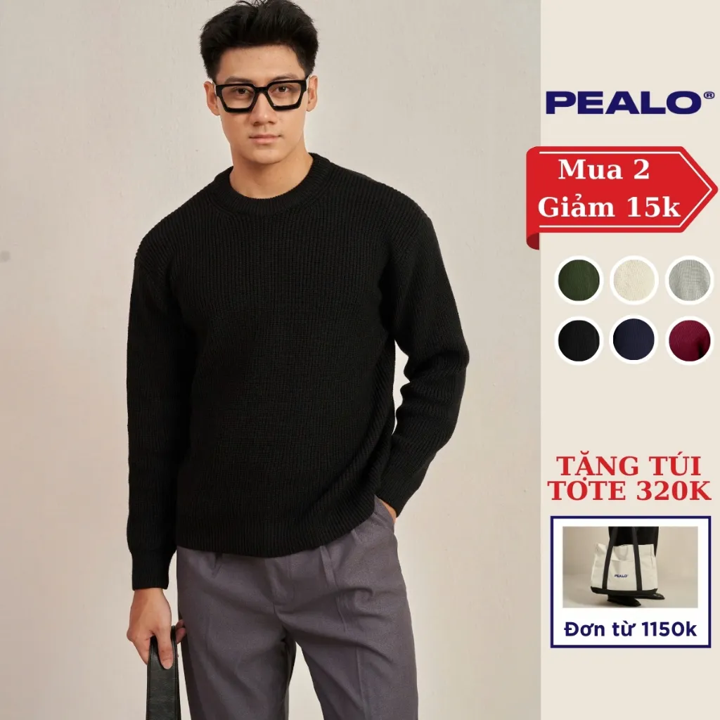 Ảnh Áo len cổ tròn dài tay PEALO form Relax chất liệu len cao cấp 1