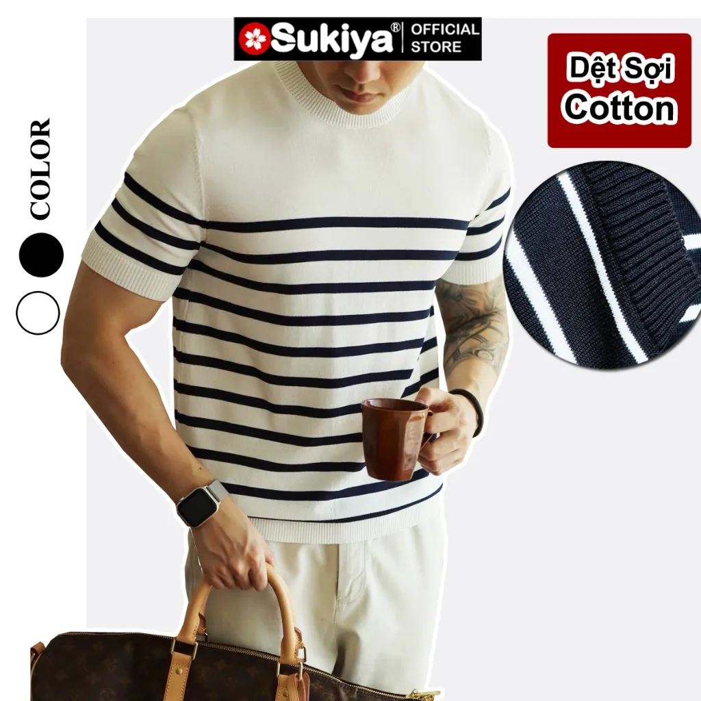 Ảnh Áo Len Dệt Kim Cổ Tròn Nam BASIC SUKIYA Chất Sợi Cotton Cao Cấp Mềm Mịn Thoáng Mát AL80 1