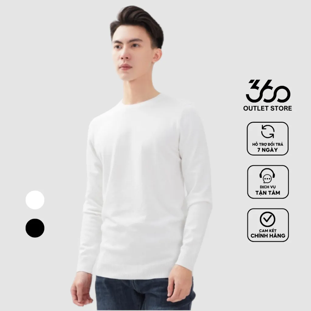 Ảnh Áo len nam cổ tròn trơn basic chất liệu mềm mịn ấm áp form slimfit chống bai dão kiểu dáng trẻ trung - ALEOL340 1