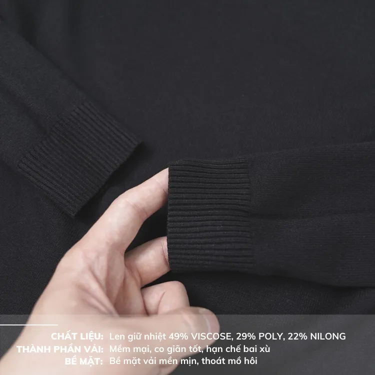 Ảnh Áo len nam cổ tròn trơn basic chất liệu mềm mịn ấm áp form slimfit chống bai dão kiểu dáng trẻ trung - ALEOL340 4