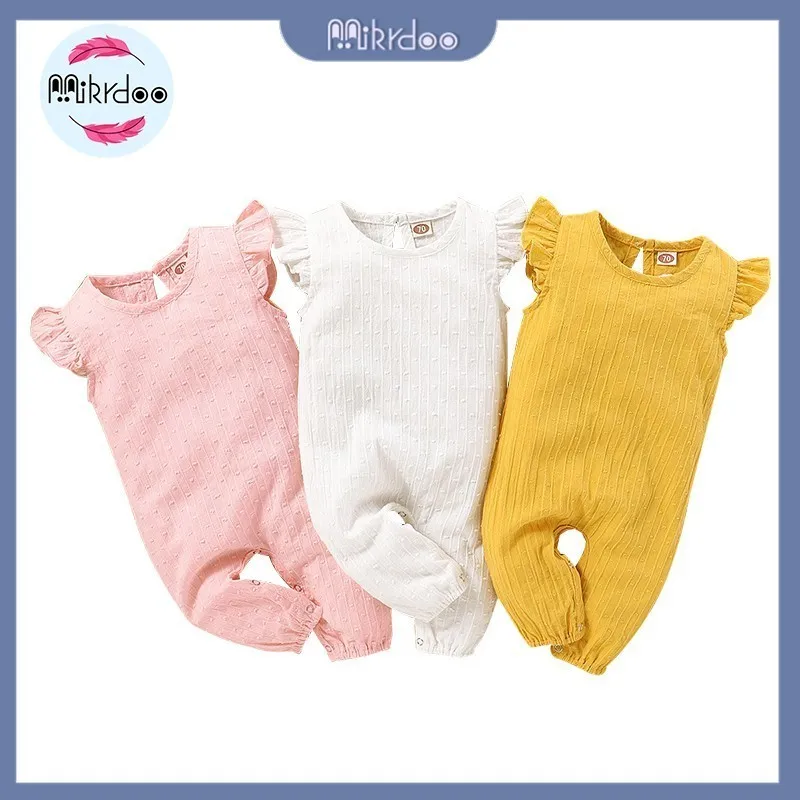 Ảnh Áo Liền Quần Mikrdoo Tay Ngắn Chất Cotton Màu Trơn Cho Trẻ Sơ Sinh 1