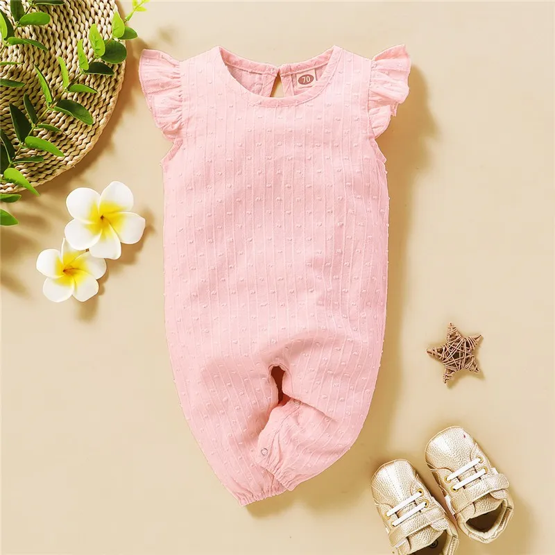 Ảnh Áo Liền Quần Mikrdoo Tay Ngắn Chất Cotton Màu Trơn Cho Trẻ Sơ Sinh 4