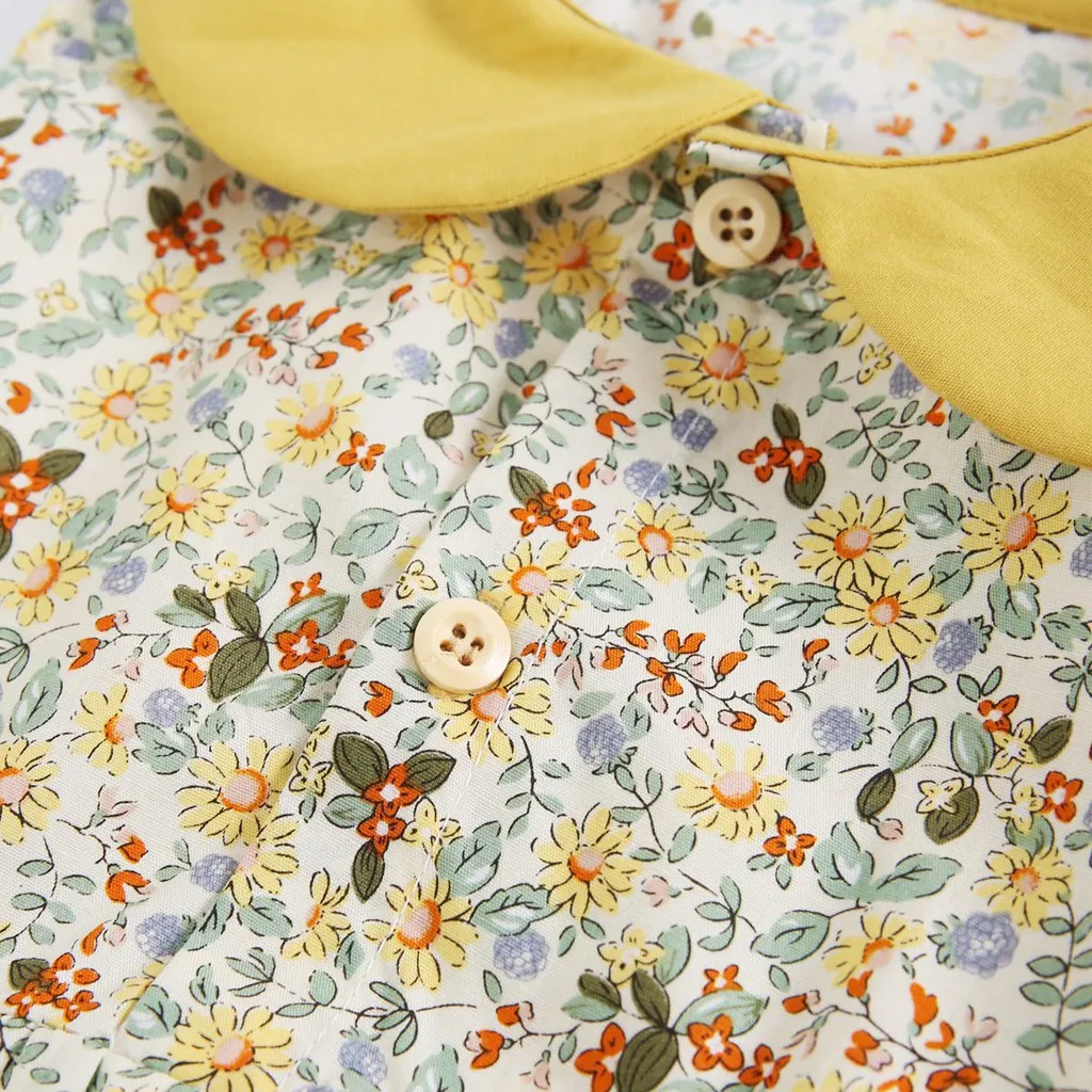 Ảnh Áo liền quần ngắn Sanlutoz bằng cotton phong cách mùa hè xinh xắn cho bé gái 2