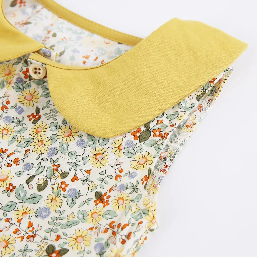 Ảnh Áo liền quần ngắn Sanlutoz bằng cotton phong cách mùa hè xinh xắn cho bé gái 3