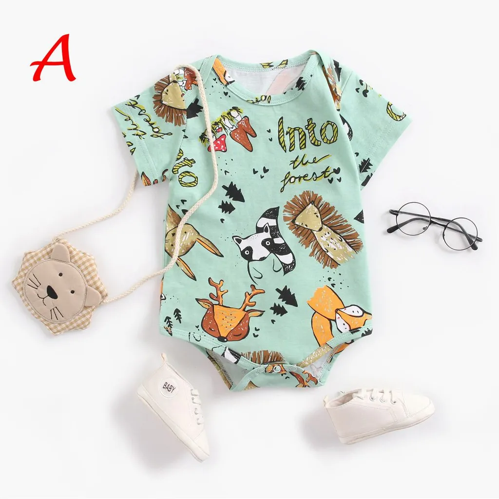 Ảnh Áo liền quần Sanlutoz tay ngắn bằng cotton phong cách mùa hè cho trẻ sơ sinh (4 kiểu tuỳ chọn) 1