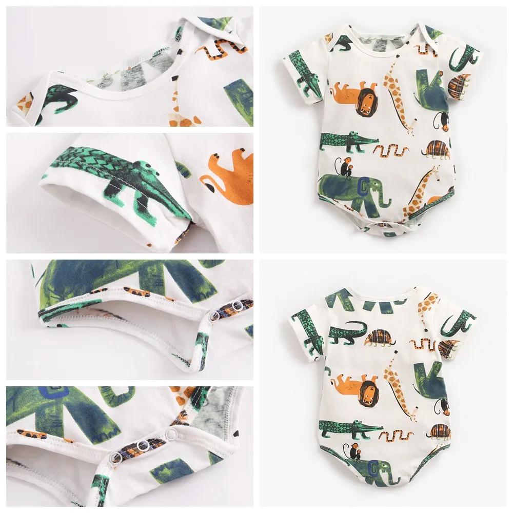 Ảnh Áo liền quần Sanlutoz tay ngắn bằng cotton phong cách mùa hè cho trẻ sơ sinh (4 kiểu tuỳ chọn) 4