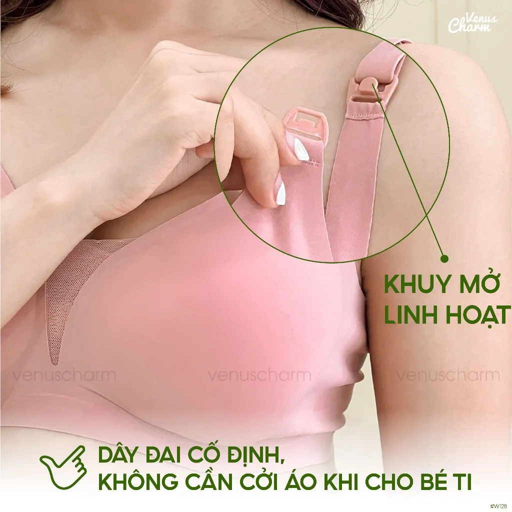Ảnh Áo lót bầu, áo ngực bầu không gọng Venus Charm cho bà bầu sau sinh và cho con bú chống chảy xệ W116 2