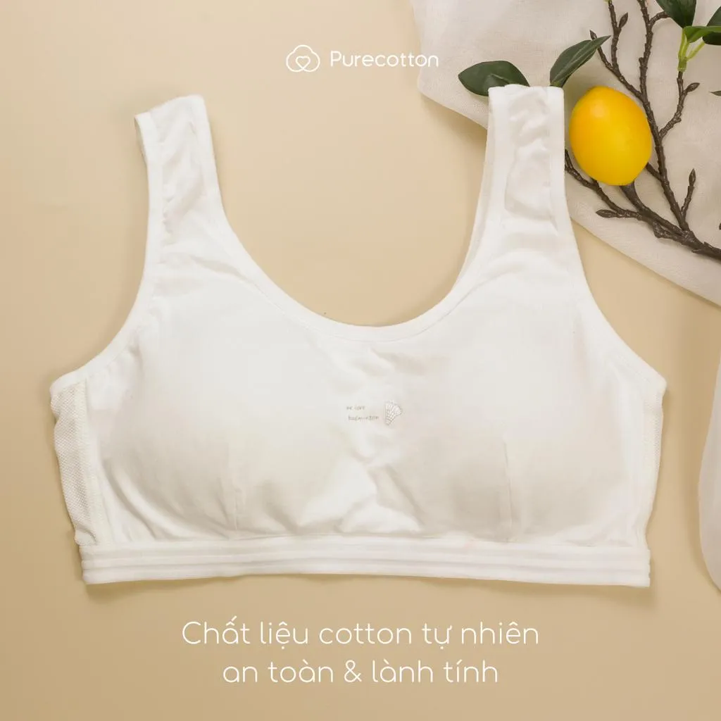 Ảnh Áo lót học sinh Purecotton cho bé gái mới lớn chất liệu cotton kiểu dáng chui đầu - đệm mỏng PC010 3