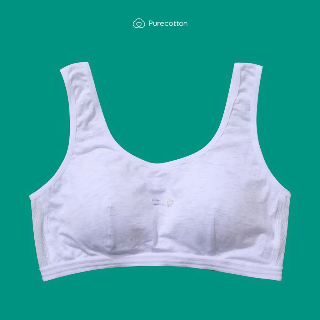 Ảnh Áo lót học sinh Purecotton MÀU XÁM cho bé gái mới lớn chất liệu cotton kiểu dáng chui đầu - đệm mỏng 1