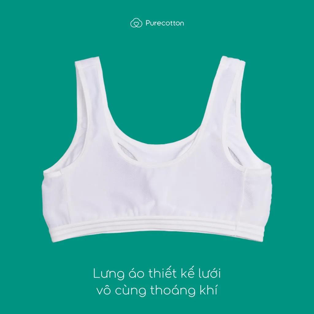 Ảnh Áo lót học sinh Purecotton MÀU XÁM cho bé gái mới lớn chất liệu cotton kiểu dáng chui đầu - đệm mỏng 4