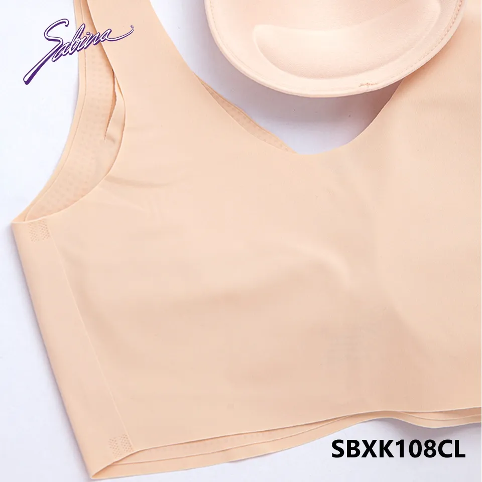 Ảnh Áo Lót Không Viền May Kèm Mút Rời Dày Vừa Màu Trơn Soft Collection By Sabina SBXK108 2