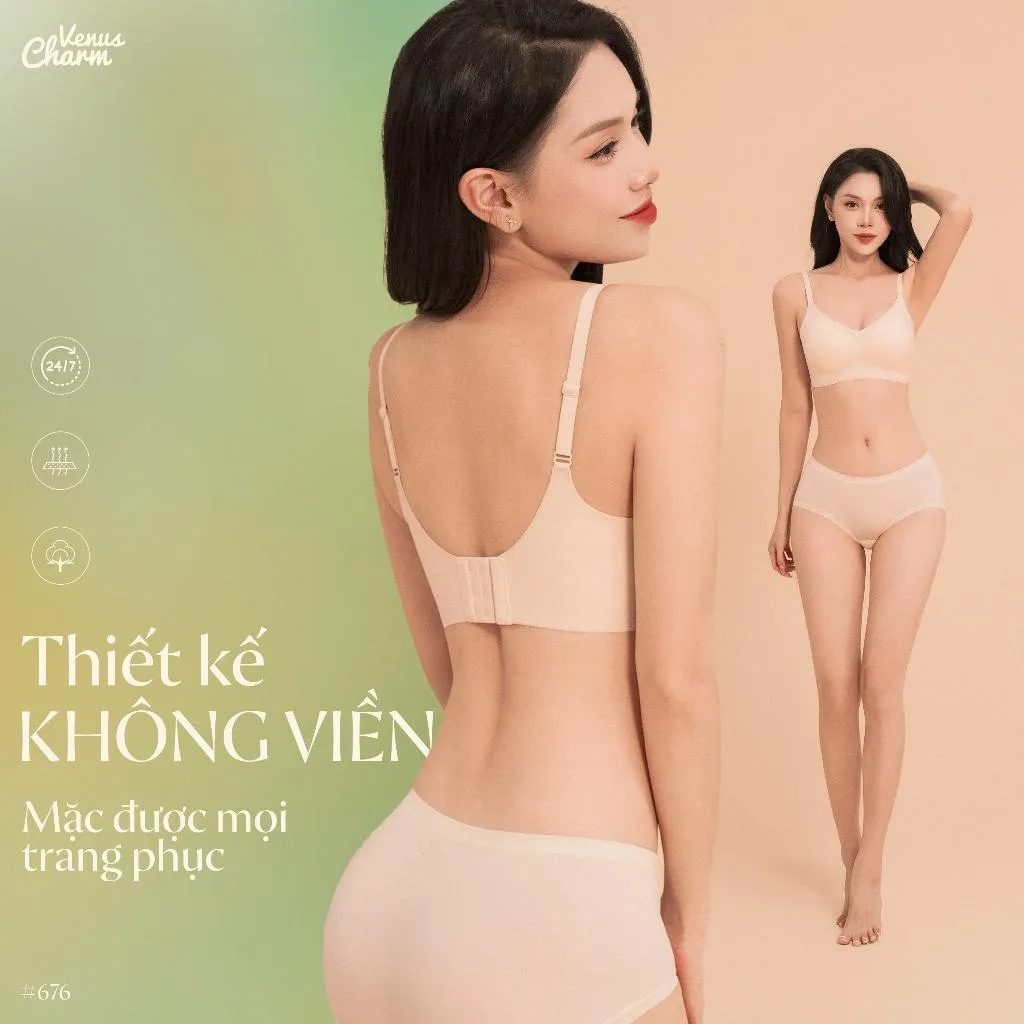 Ảnh Áo lót lười eMfit Venus Charm không gọng, không đường viền, đệm mỏng nâng đẩy siêu nhẹ - 0676 4