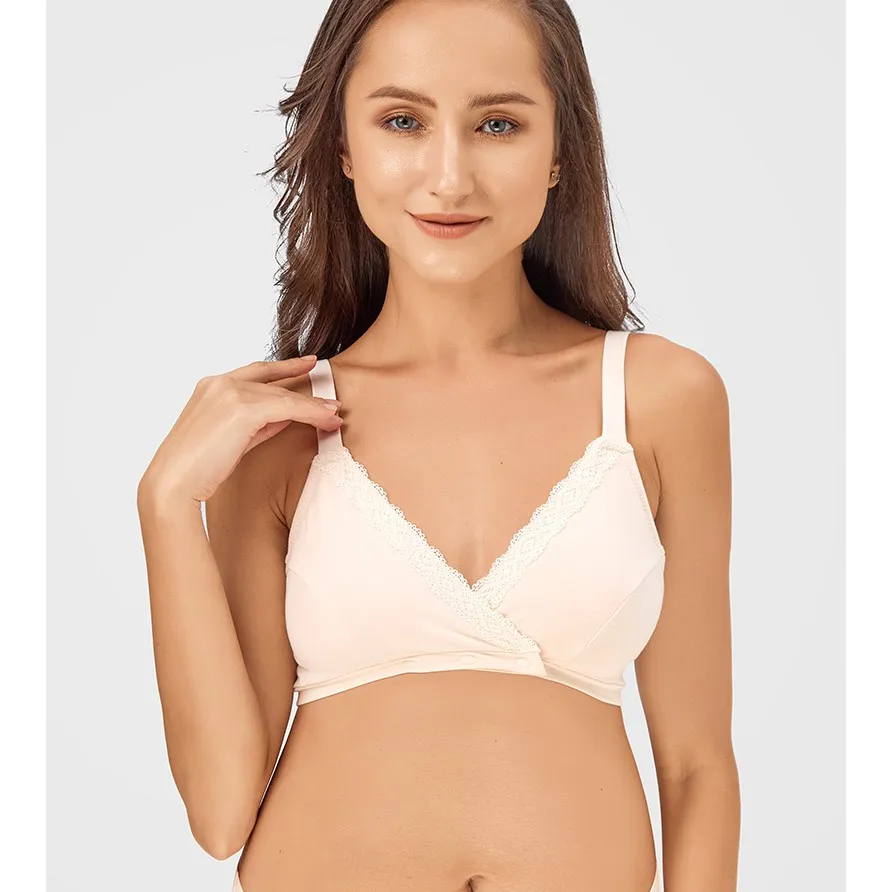 Ảnh Áo lót mẹ bầu cho con bú cài nút ( cúc áo ) trước, không gọng Wacoal IMMS339 - MMS339 smart size 1