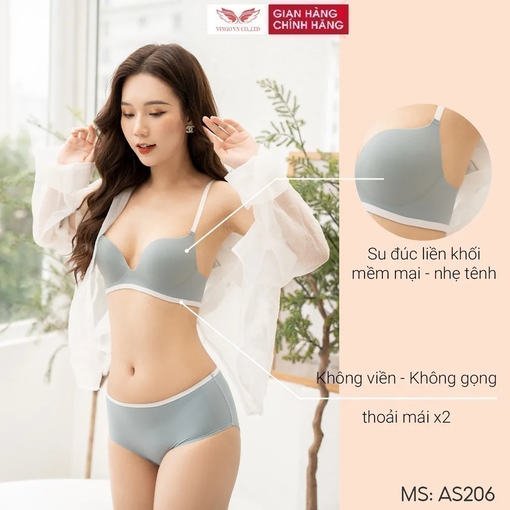 Ảnh Áo lót nâng ngực tạo khe nữ VINGO mút dày 2cm không gọng thoải mái không đường may AS206 VNGO 4