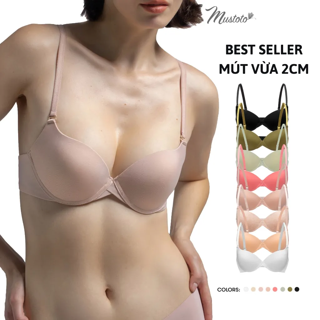 Ảnh Áo Lót Nữ Bra Mustoto Nâng Ngực Có Gọng Mút Vừa 2cm Bra Hop (MA26) 1