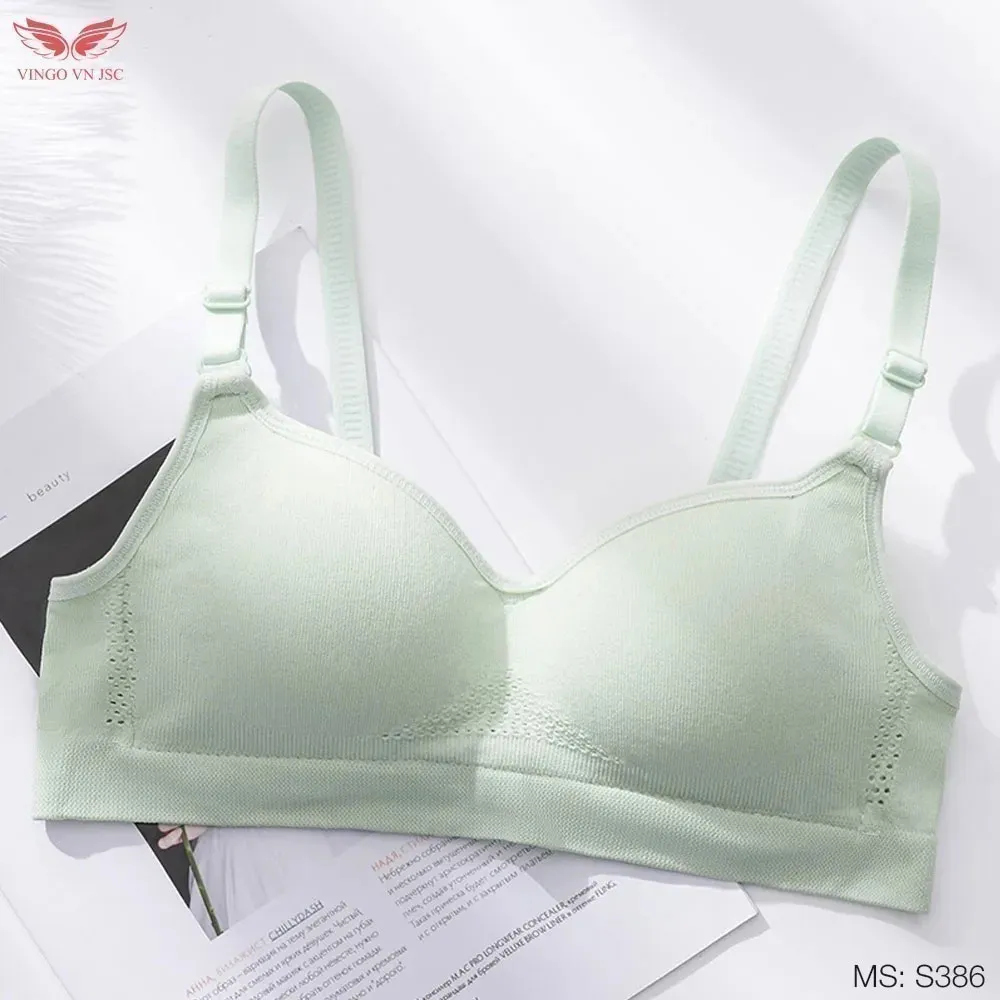 Ảnh Áo lót nữ cotton không gọng đệm mỏng VINGO chất liệu thấm hút mồ hôi co giãn thoải mái S386 VNGO 4