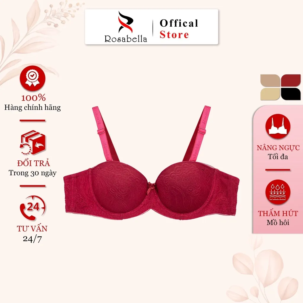 Ảnh Áo Lót Nữ Cup Ngực ROSABELLA Chất Liệu Cao Cấp Lớp Mút Dày Giúp Nâng Đẩy Vòng 1 RW06 2