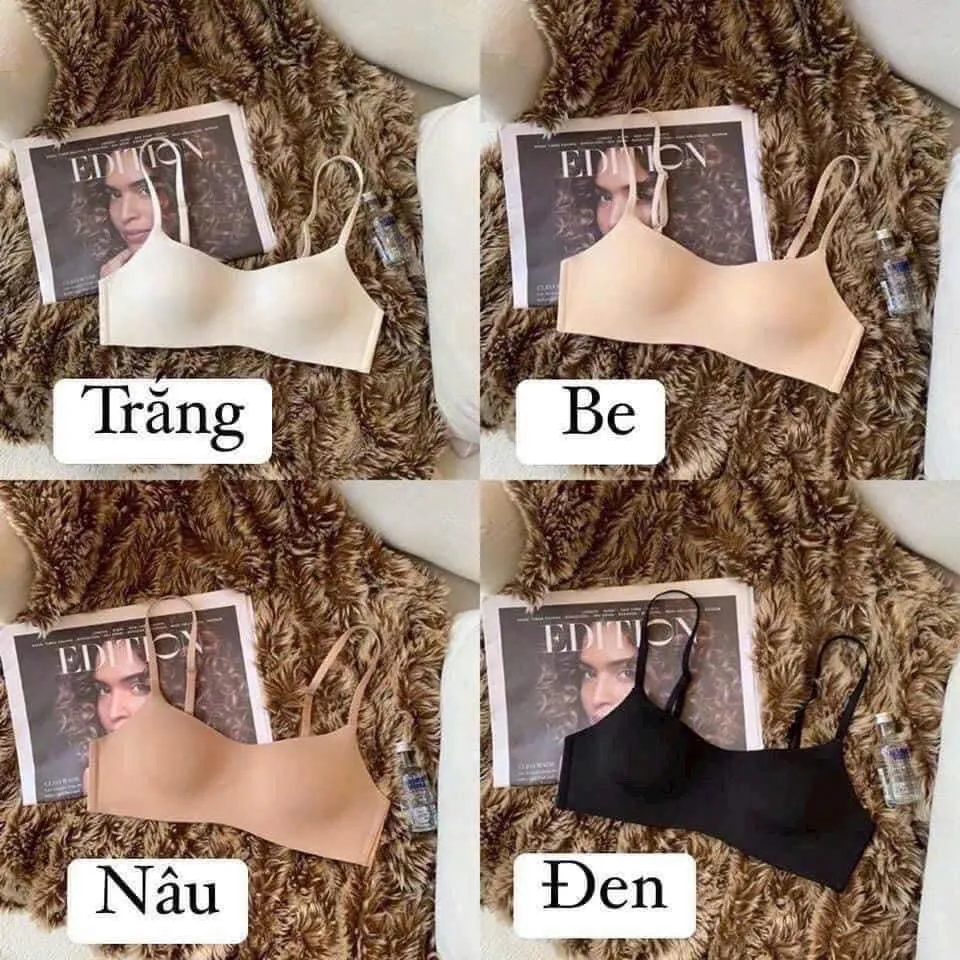 Ảnh Áo Lót Nữ Không Gọng Chất Su Đúc Cup Ngang, Đệm Mỏng 1cm Không Viền Co Giãn 4 chiều 1