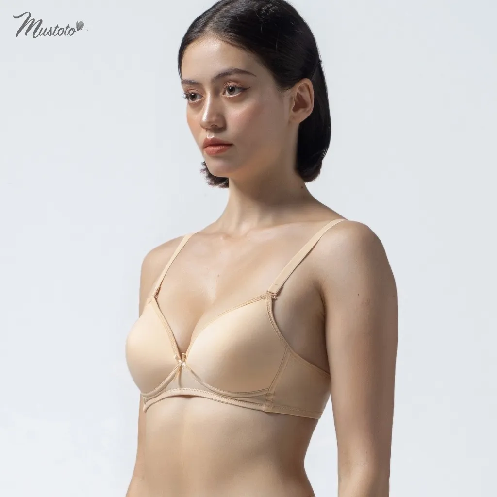 Ảnh Áo Lót Nữ Mustoto Trơn Mút Mỏng 0,2cm Không Gọng Thoải Mái Thoáng Mát (MA22) 1