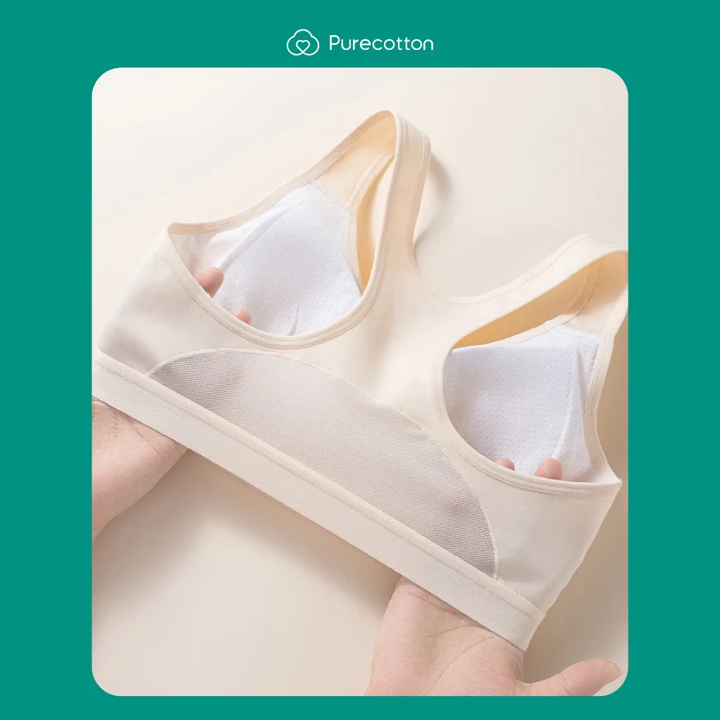 Ảnh Áo lót thể thao Purecotton bé gái mới lớn chất liệu sợi sồi cao cấp kiểu dáng chui đầu PC101 AL05 1