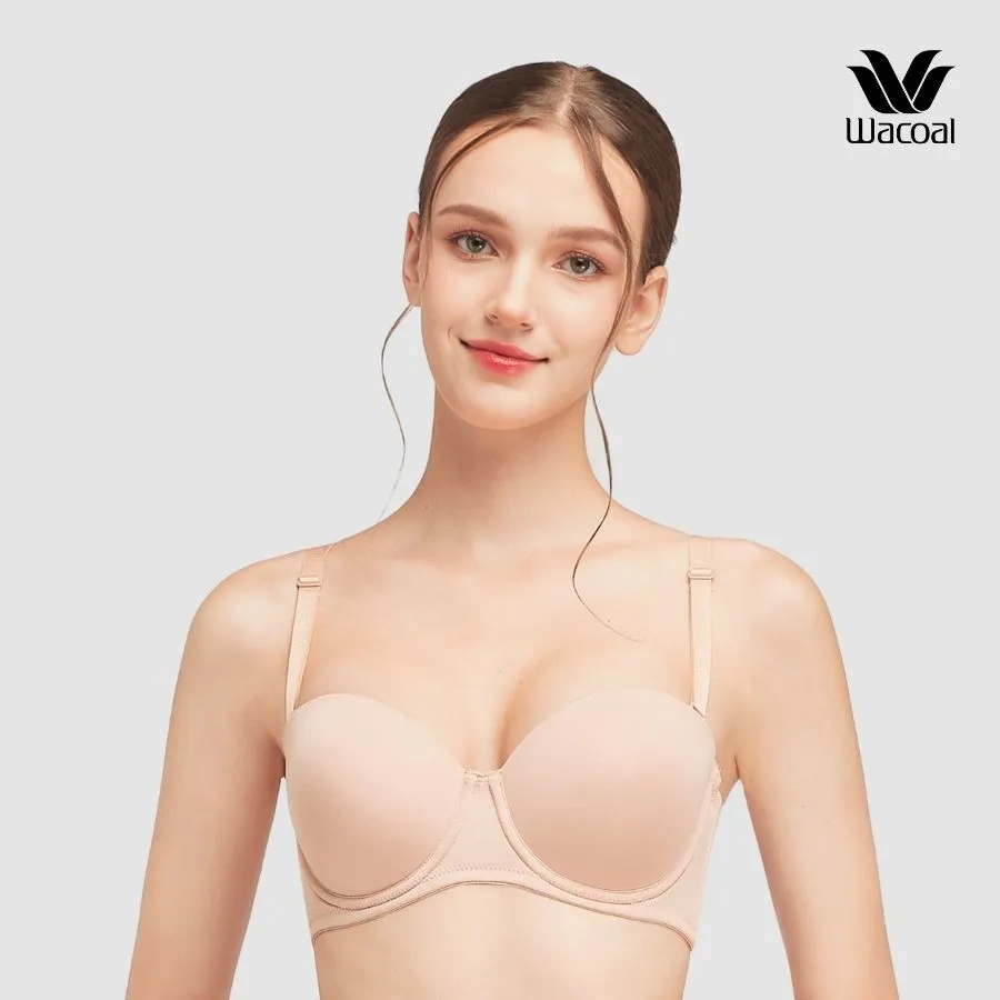 Ảnh Áo lót Wacoal IYLB5545 có gọng, nâng nhẹ, trơn, áo quây tháo dây, mút mỏng dưới 1cm - YLB5545 4