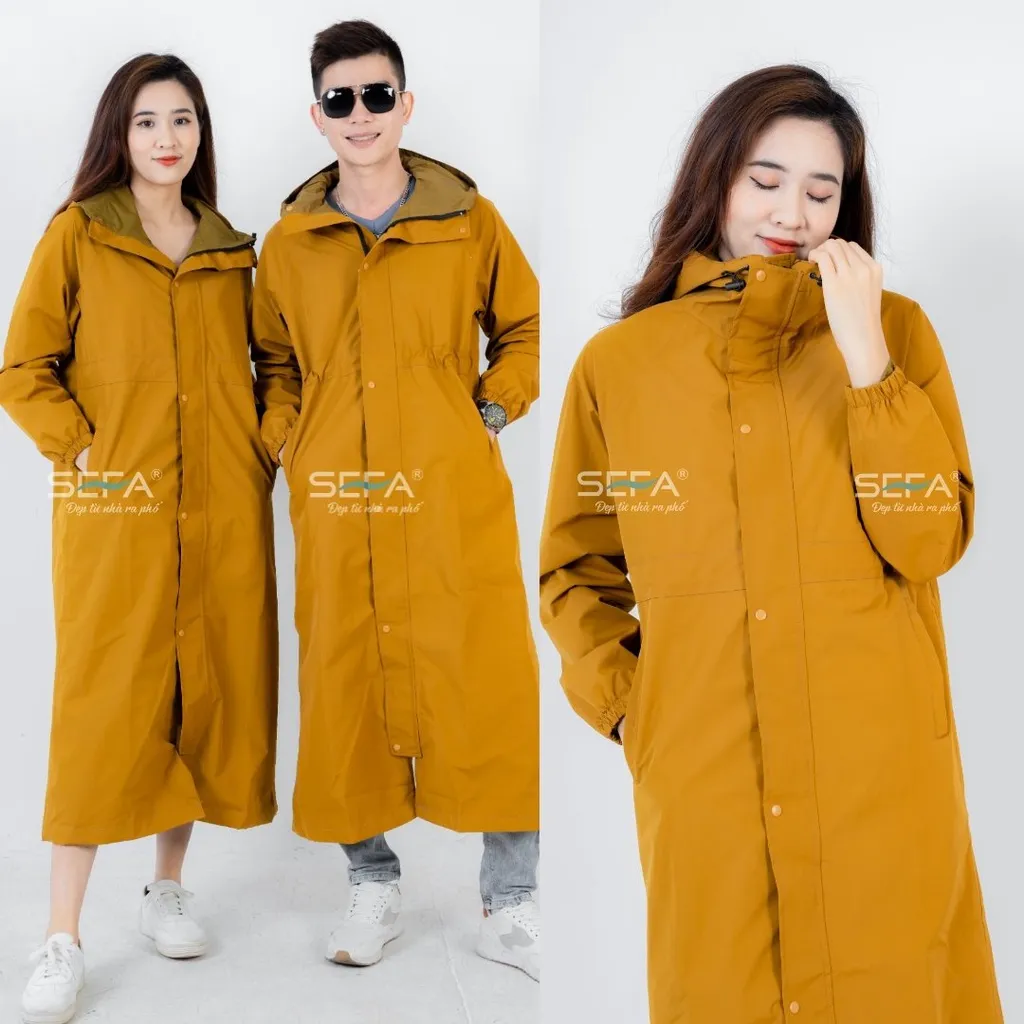 Ảnh Áo mưa măng tô SEFA hai lớp nhiều màu, hàn nhiệt chống nước cao cấp 4