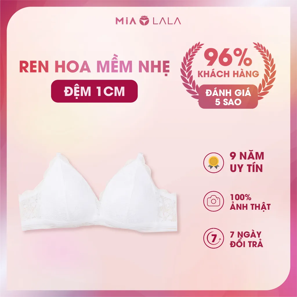Ảnh Áo ngực không gọng đệm mỏng 1cm ren hoa MiaLala 0215 NA3220215 2